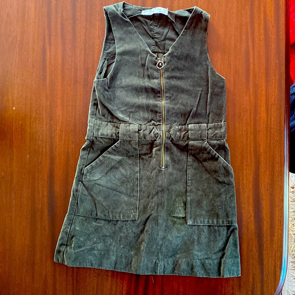 Olive velvet dress